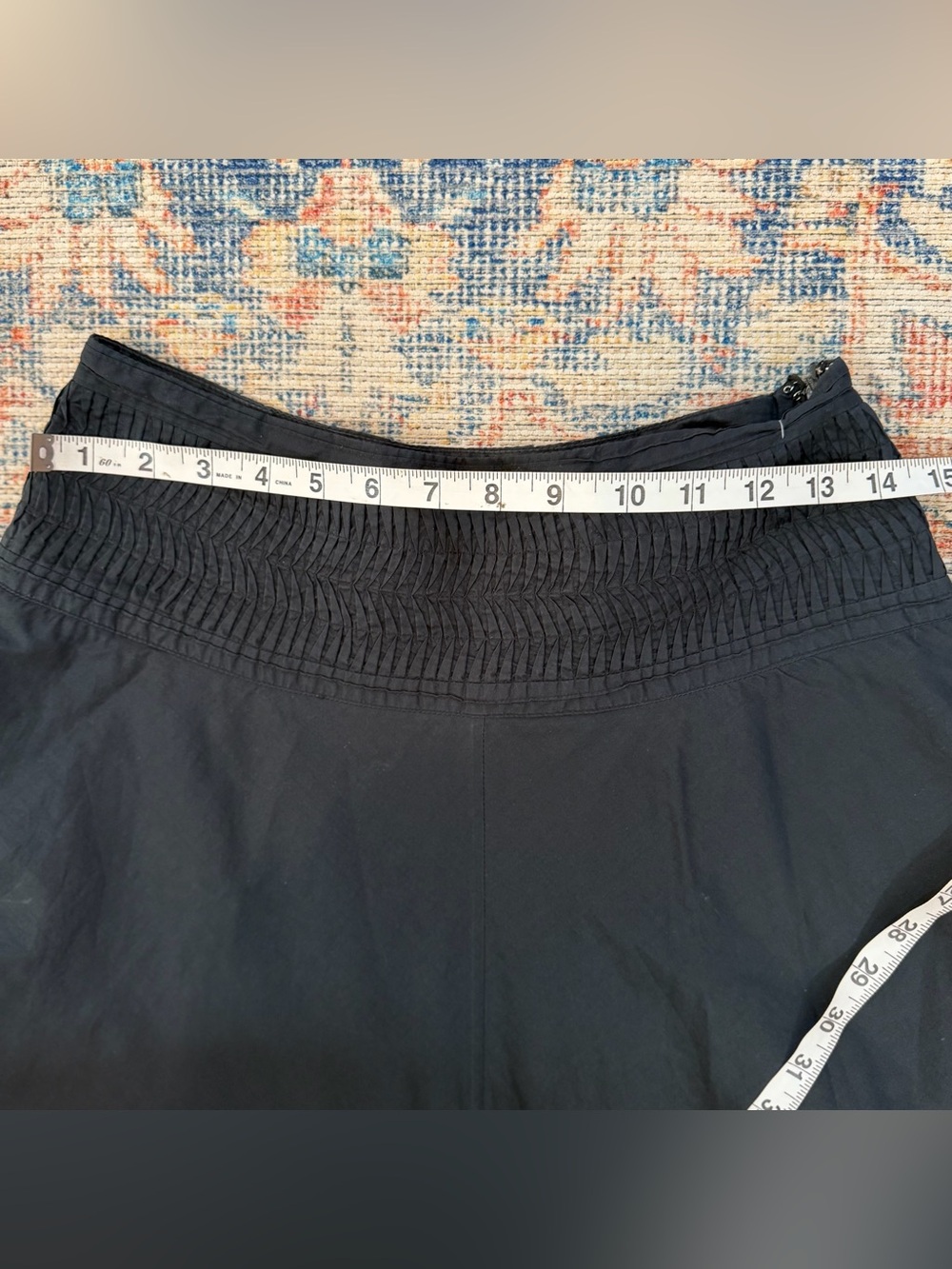 Lauren Ralph Lauren Black Cotton Midi Skirt 2P Pintuck Full A-Line Old Money - Picture 6 of 7